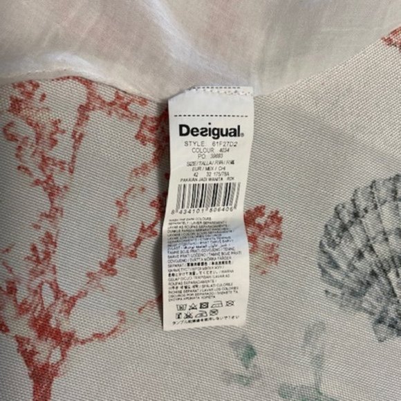 Desigual RARE Pink/Green PAKAIAN Jadi Wanita Cotton Mini Skirt, Size 42 (10) - Picture 8 of 8